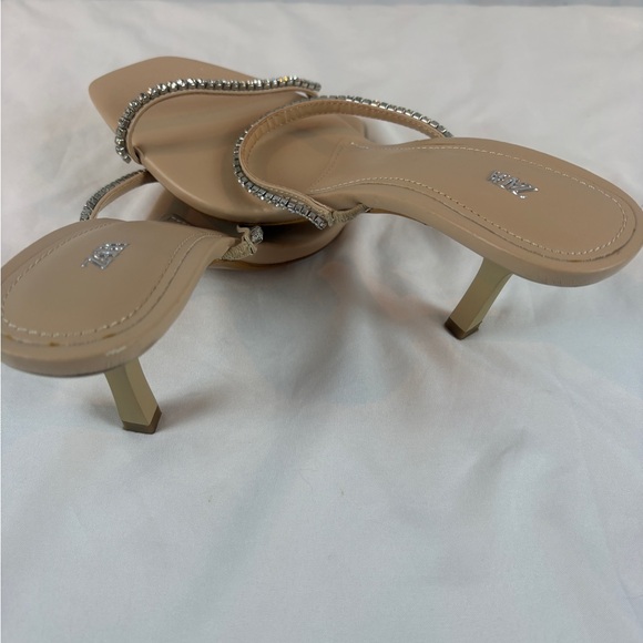Zara Nude 3” Heels with Rhinestone Straps 39‎ Women’s 8 - Picture 7 of 11